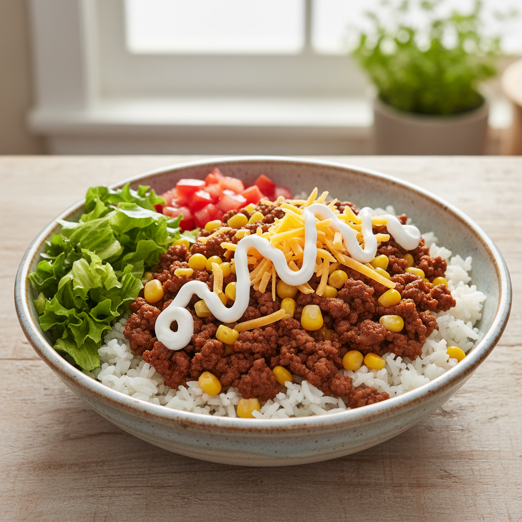 Bol taco boeuf et riz