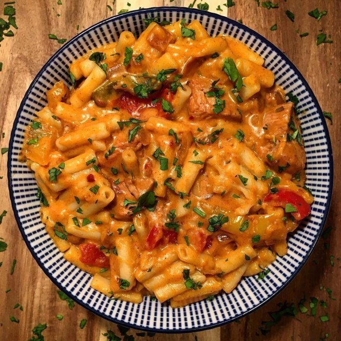 Macaroni au fromage façon fajitas au poulet