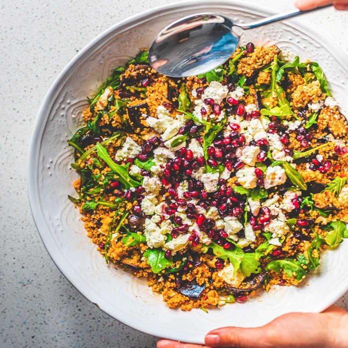 Salade de couscous à l’aubergine